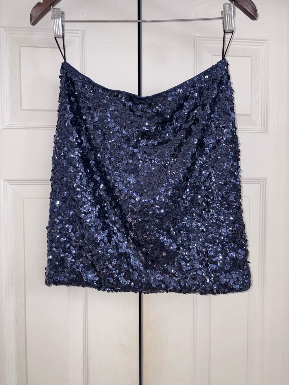 H&M Navy Blue Sequin Mini Skirt